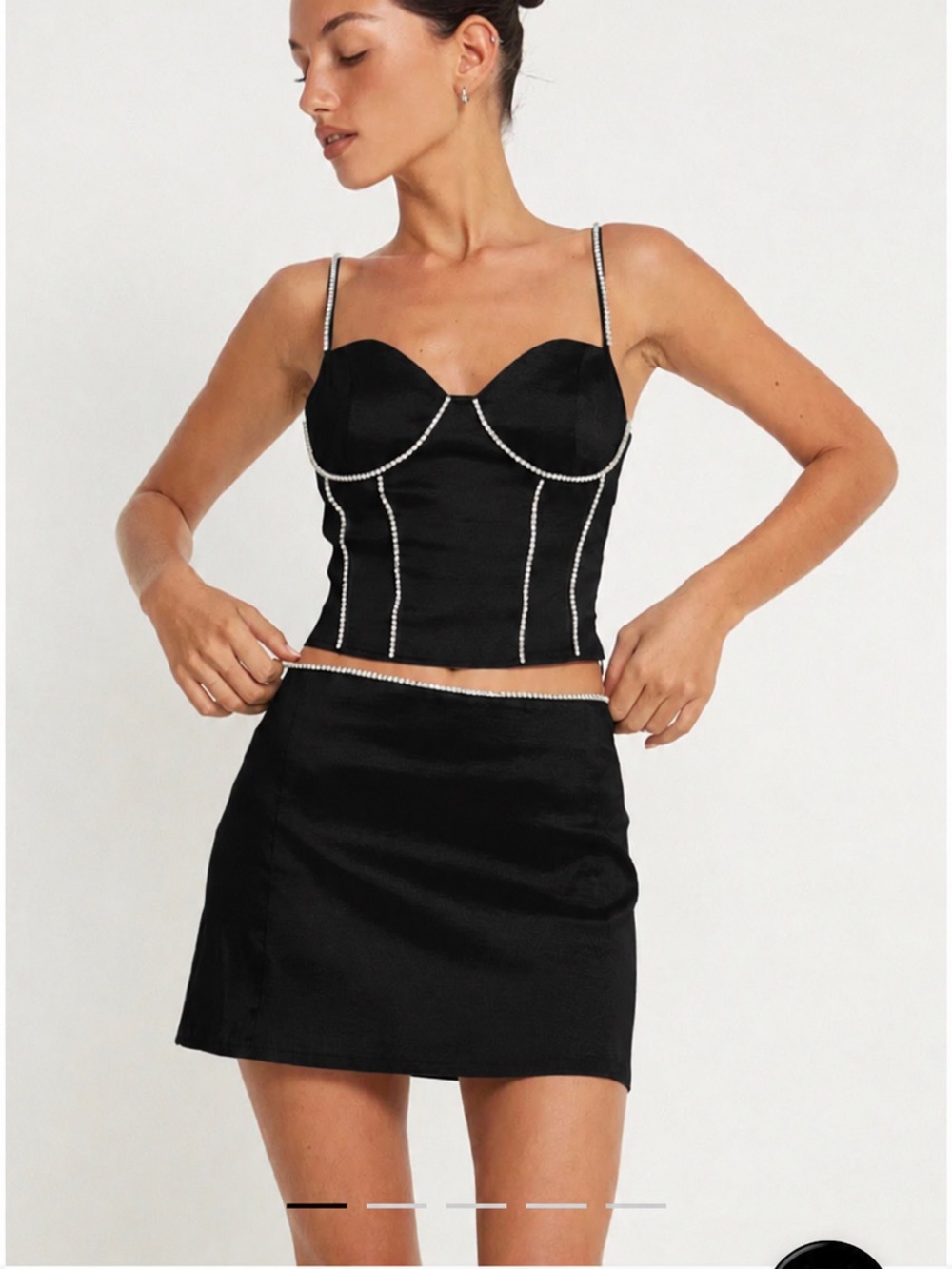 Motel Rocks Moray Mini Skirt Black Small NWT